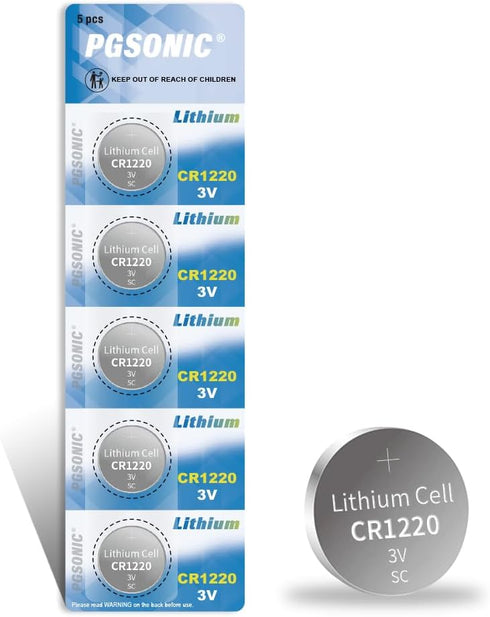 PGSONIC CR1220 3V Lithium Battery (5pcs)