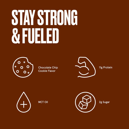 Bulletproof Chocolate Chip Cookie Dough Collagen Protein Bars, Pack of 12 Keto-Friendly Snack