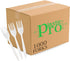 Plasticpro Medium Weight Disposable Cutlery, Plastic Forks (White, 1000 Forks)