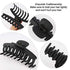 WHAVEL 6PCS Matte Plastic Large Black Hair Claw Clips, Non-slip Jaw Clips for Thick Hair, Women and Girls