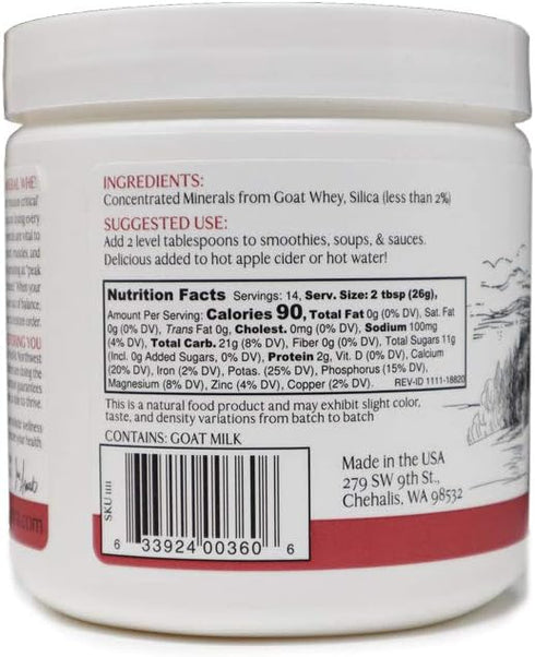 MT. CAPRA SINCE 1928 Capra Mineral Whey, Bio-Available Mineral/Electrolyte Supplement, 12.7 Ounce