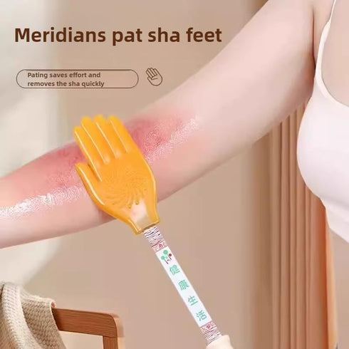 Pai Sha Board Multi-Function Pai Sha Board Silicone Five-Finger Meridian patting Small Yellow Hand Silicone Massage