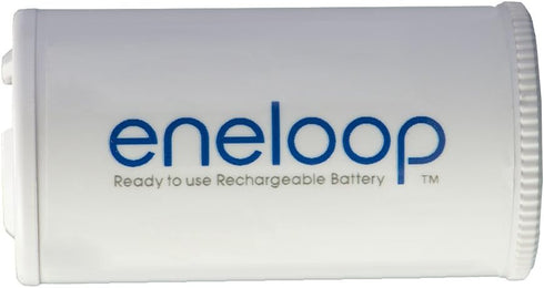 Eneloop Panasonic BQ-BS2E8SA C Size Battery Adapters for Ni-MH Rechargeable AA Battery Cells, 8 Pack