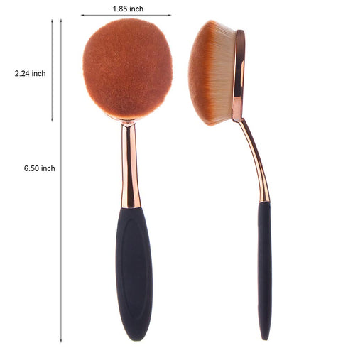 Yoseng Foundation Brush for Liquid Makeup, Rose Gold Oval Face Brush with Cover and Egg Cleaner for Flawless Application