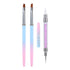 3pcs Nail Art Clean Up Brushes, Round & Angled Head Silicone Nail Art Tools for Painting Design Polish Cleaning