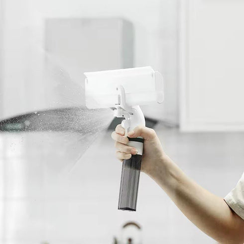 3 in 1 Professional Window Cleaner, Squeegee with Water Sprayer & Waste Water Collection Tank for Glass Cleaning