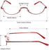 KoKoBin Upgraded Translucent Reading Glasses, 3 Pairs Half-Frame Metal Readers for Men and Women, Red, Brown, Gunmetal