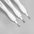 IVON 3 Pack Nail Cuticle Trimmer Pusher Remover - Double End & White Handle