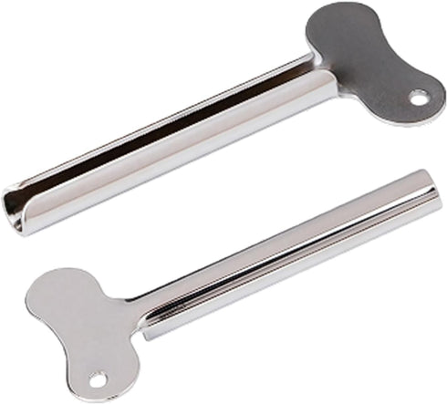 VANTOBEST 2 Pack Metal Tube Squeezer Keys Silvery Hair Dye Toothpaste Roller Dispenser