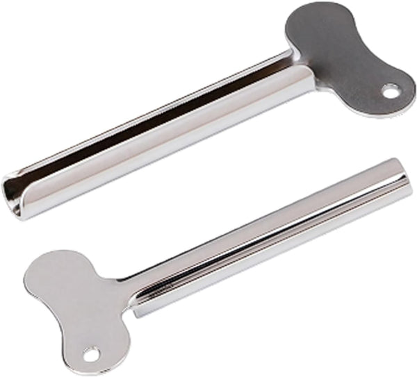 VANTOBEST 2 Pack Metal Tube Squeezer Keys Silvery Hair Dye Toothpaste Roller Dispenser