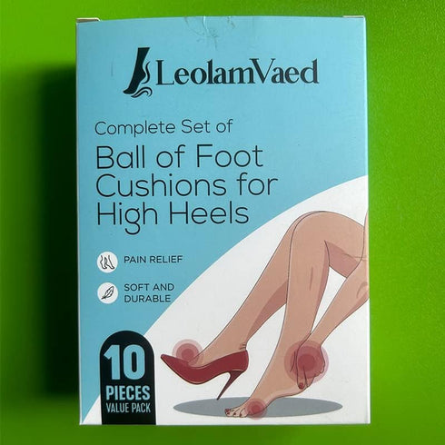 Reusable Metatarsal Pads for Women, 10 Pieces Ball of Foot Cushions, Washable High Heel Inserts