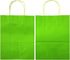 AZOWA Medium Gift Bags Light Green Kraft Paper Bags with Handles, 12 CT (7.5 x 3.9 x 9.8 in)