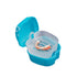 Denture Bath Case Cup Box Holder Storage Soak Container with Strainer Basket for Travel Cleaning (Light Blue)