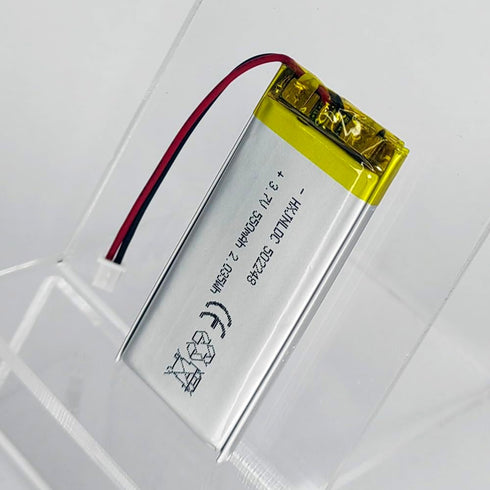 DC 3.7V 550mAh 502248 Rechargeable Lithium Polymer Battery for DIY 3.7-5V Electronic Products with LED Lights