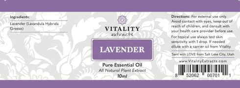 Vitality Extracts Lavender Essential Oil - Aromatherapy, Natural Calm, Stress Relief