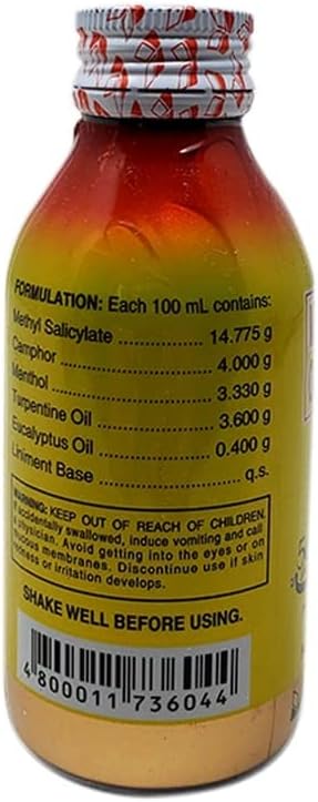 Methyl Salicylate Camphor+Menthol Omega Pain Killer Liniment 120mL (Pack of 3)