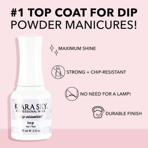 KIARA SKY Dip Manicure Nail Liquid Essentials, 0.5 fl oz, Step #4 Top Coat