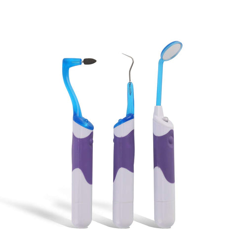 Tooth Stain Remover Tool - Oral Care Cleaning Kit with LED Light, Dental Scraper, Tooth Pick Hygiene Set with Mouth