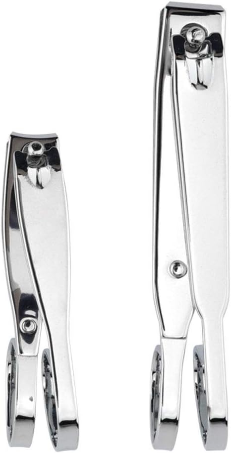 Nail Clippers, EZ Grip Nail Clipper Set, Carbon Steel Fingernail and Toenail Clippers for Seniors, Set of 2