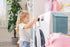 Magnetic Lint Bin for Laundry Room, 2.5L Capacity, Wall Mounted Laundry Trash Can, Meadow Blue