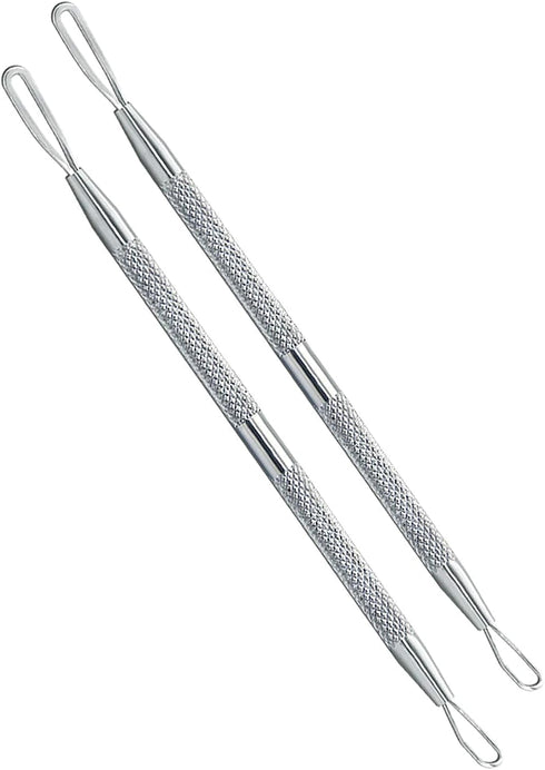 Professional Blackhead Remover Tool - 2-in-1 Stainless Steel Pimple Popper Blemish Extractor (2pcs)
