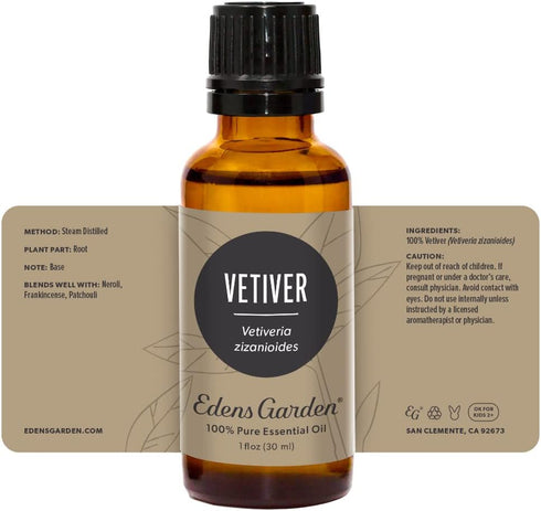 Edens Garden Vetiver Essential Oil, 100% Pure Premium Grade, 30 ml (1 fl oz)