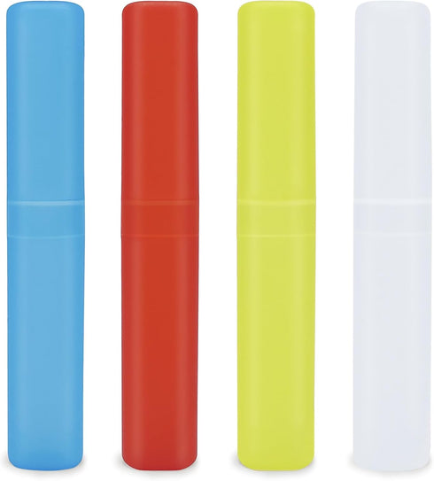 4 Pack Portable Travel Toothbrush Case, Transparent Plastic Toothbrush Holder for Home, Travel, Business, Camping,
