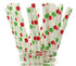 Set (50 Pack) Christmas Party Suppies of Straws - Holiday Straws, Christmas Dinnerware, Red & Green Paper Party Straws