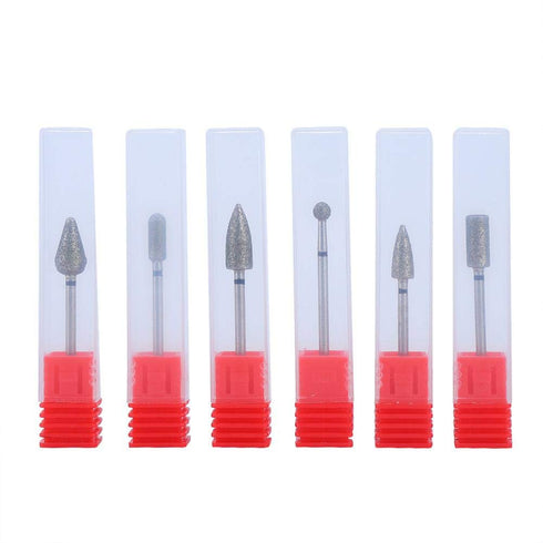 Nail Drill Bits Set, 6 pcs Nail Grinding Sanding Bit Set for Electric Drill Manicure Machine