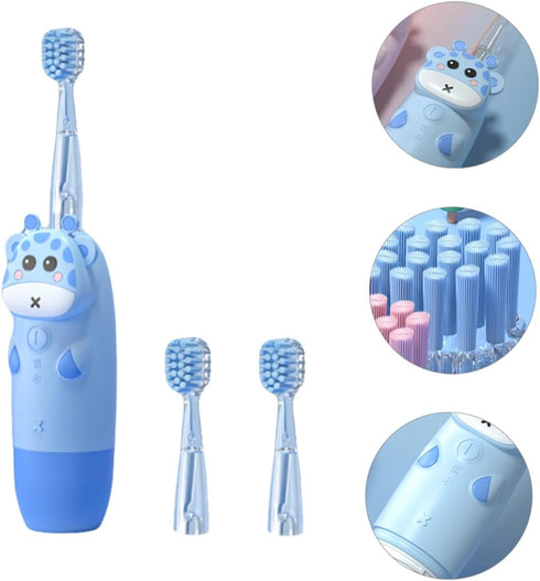Sonic Vibrating Electric Toothbrush Cartoon Design Frequency with Replacement Brush Heads Toothbrush for Home