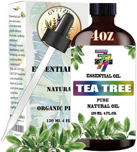 Tea Tree Essential Oil 4 Fl Oz (120 ml) - for Diffusers, Humidifiers, Home, Bath, Cleaning, Yoga, DIY Scented Candles