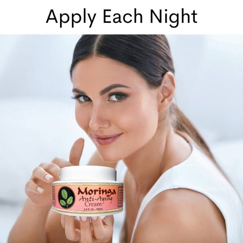 Moringa Anti Aging Cream with 13 Ayurvedic Herbs and Nutrient Rich Oils, 3.4 oz