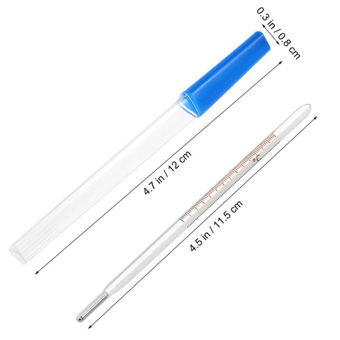 Ipetboom 2pcs Glass Oral Temperature - Adult Free Clinic Armpit Fast Reading Fever Indicator - Single Scale Triangular
