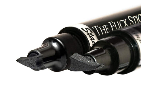 Winged Eyeliner Stamp - 2 x Black Liquid Eyeliner Pens, Easy Cat Eye Stencil Tool, SmudgeProof & Waterproof