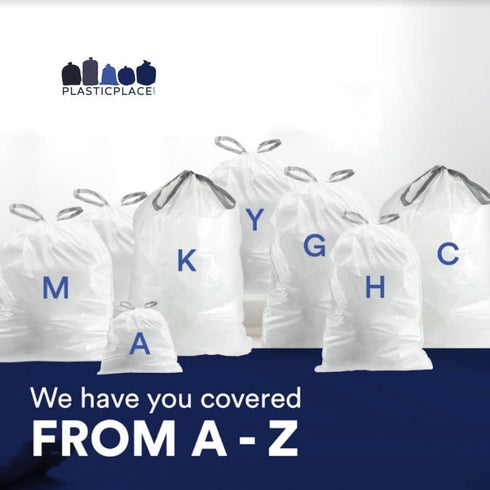 Plasticplace Trash Bags | Code A Compatible (200 Count) | White Drawstring Garbage Liners 1.2 Gallon / 4.5 Liter