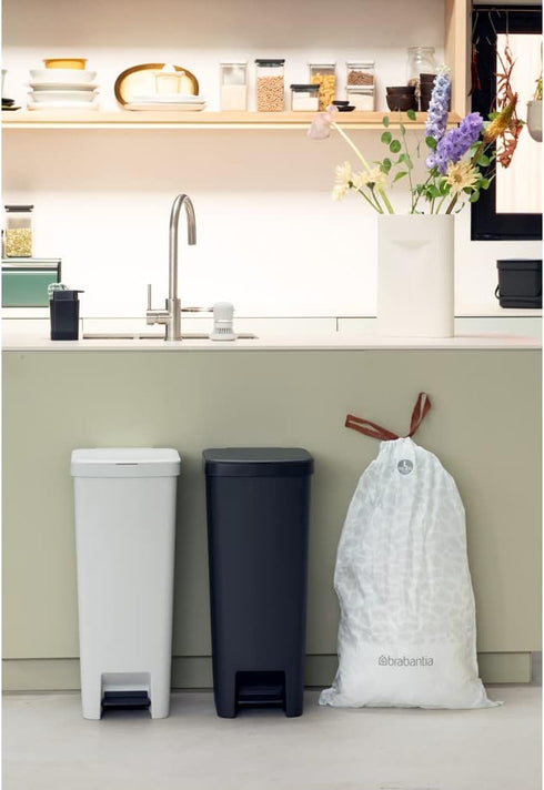 L/10.6-12 (40 Brabantia PerfectFit Trash Bags (Size Gal) Thick Plastic Trash Can Liners with Drawstring Handles Bags)