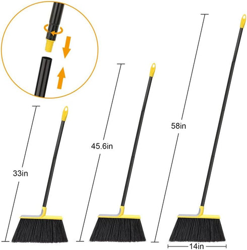 KeFanta Outdoor Broom, 58" Heavy-Duty Commercial Broom for Floor Cleaning in Garage, Patio, Indoor Home