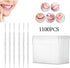 1100pcs Soft Plastic Double-Head Brushed Toothpick for Oral Care Interdental Brush