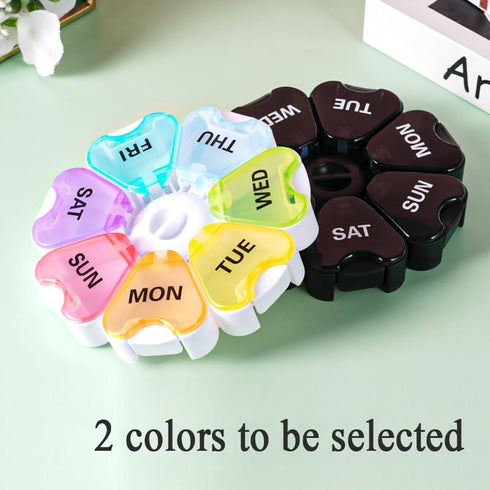 Wopanxye 7 Weekly Pill Organizer, Day Pill Box Daily Reminder, Portable Vitamins Case, Large Capacity Compartments