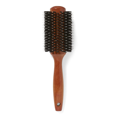 Ion Golden Wood Boar Bristle Round Brush, Large, for Salon Blowout