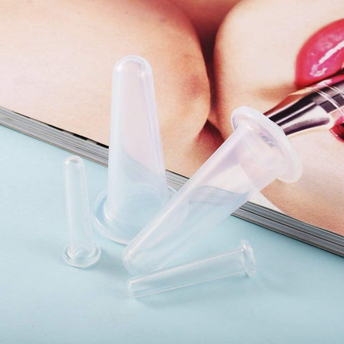 Jowxsx 4Pcs Set Transparent Massage Cupping Silicone Mini Facial Cups Face Massager Helper Skin Care Neck Back Eyes