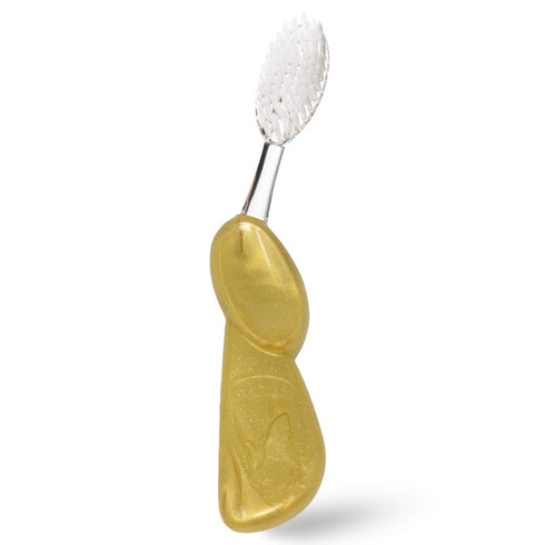 RADIUS Big Brush BPA Free & ADA Accepted Toothbrush Designed to Improve Gum Health, Right Hand, Gold, Pack of 1