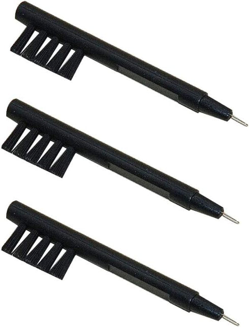 Hearing Aid Cleaning Brushes with Magnet and Wax Loop for BTE, ITC, or ITE, Set of 3