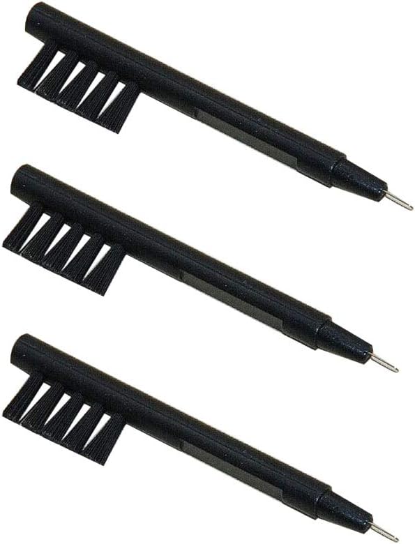 Hearing Aid Cleaning Brushes with Magnet and Wax Loop for BTE, ITC, or ITE, Set of 3