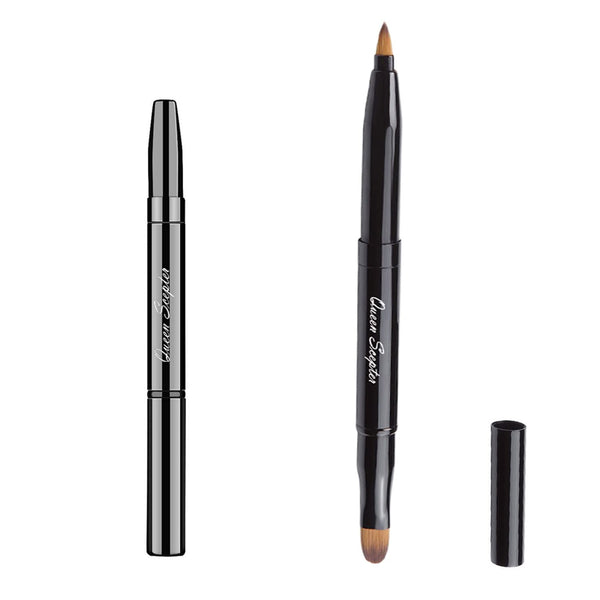Retractable Lip Brush Concealer Makeup Dual End Travel Size Lipstick Brush with Cap