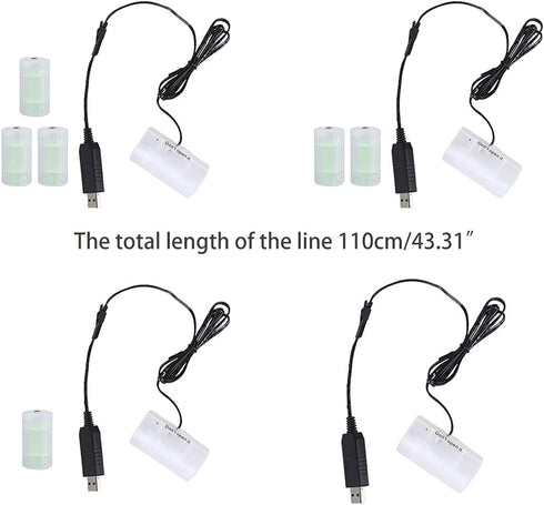 Hqkfuybl 1.5V-6V USB to D Alkaline Battery Replacement for LED Light Decorations Lamp Toy Vacuum and More