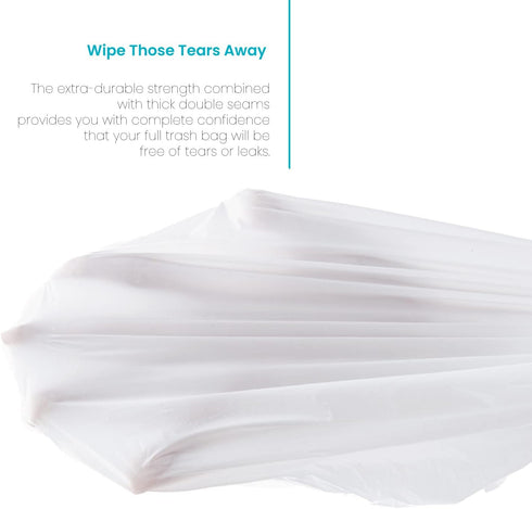 Home Zone Living 8 Gallon Kitchen Trash Bags, Drawstring Handles, Heavy Duty Custom Fit Design, 60 Count