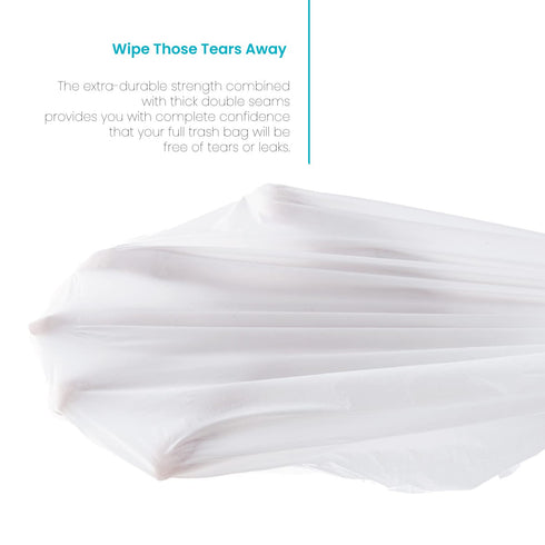 Home Zone Living 12 Gallon Kitchen Trash Bags with Drawstring Handles, Heavy Duty Custom Fit Design, 60 Count