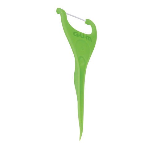 GUM Angled Floss Picks, Extra Strong Dental Flossers for Adults, Fresh Mint Flavor, 75ct