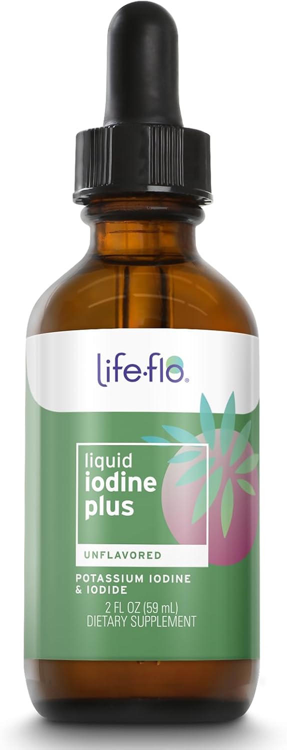 Life-flo Liquid Iodine Plus 150 mcg, Iodine Supplement for Thyroid Support, 2 fl oz, Approx. 450 Servings